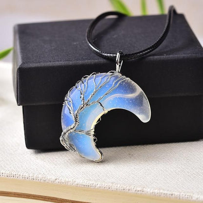 Tree of Life — Crescent Crystal Necklace