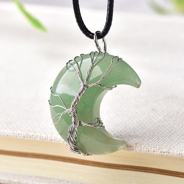 Tree of Life — Crescent Crystal Necklace