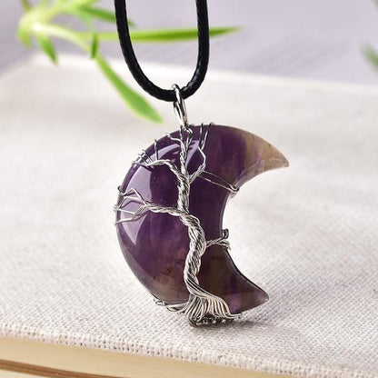 Tree of Life — Crescent Crystal Necklace