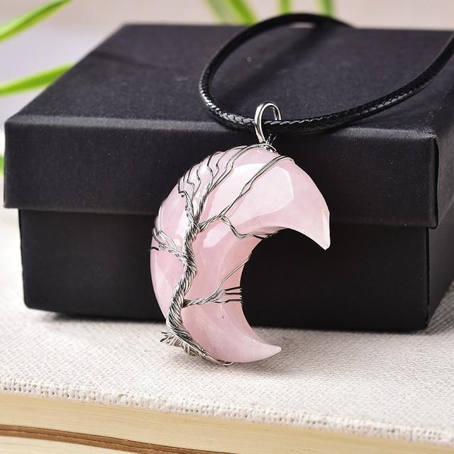 Tree of Life — Crescent Crystal Necklace