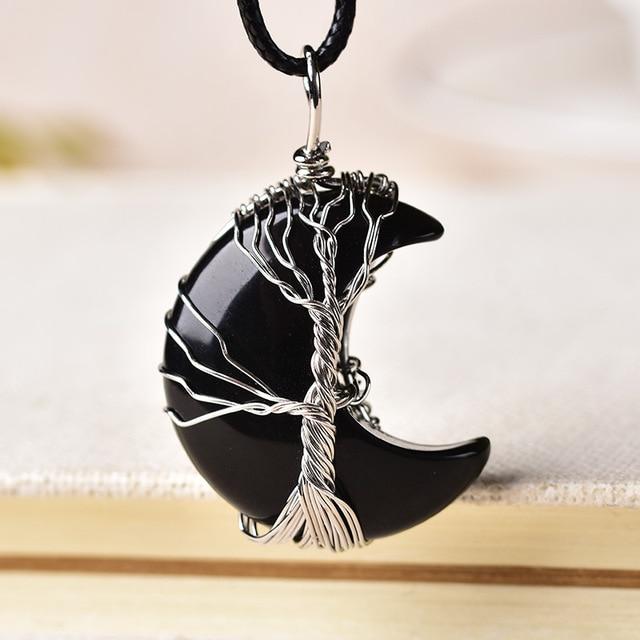 Tree of Life — Crescent Crystal Necklace