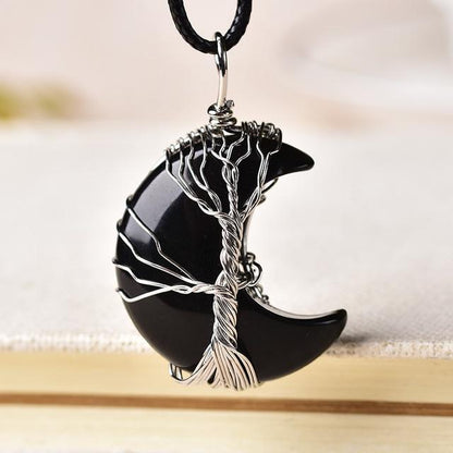 Tree of Life — Crescent Crystal Necklace