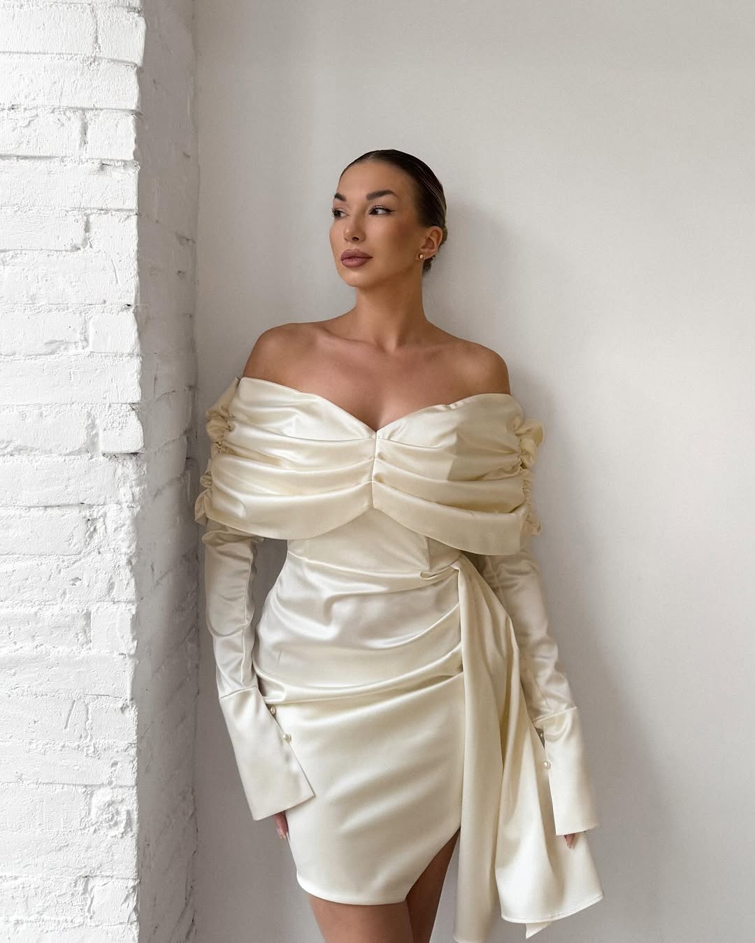 Ellia — Corseted Elastic Taffeta Dress