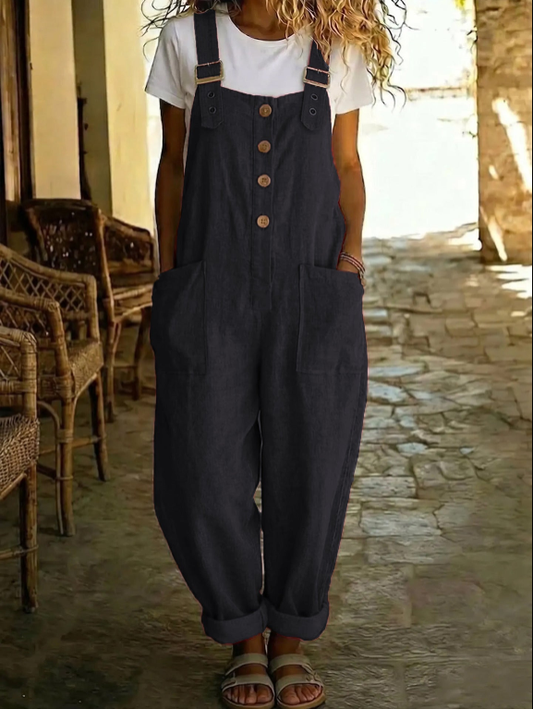 Nera — Button-Front Casual Overall