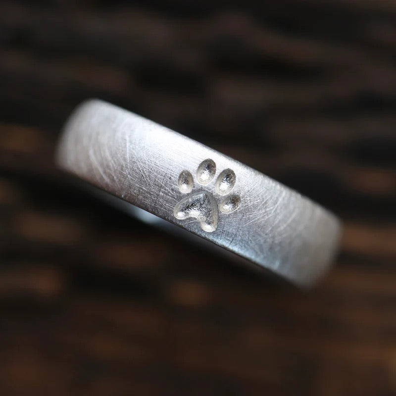 Malens —  Silver Paw Print Ring
