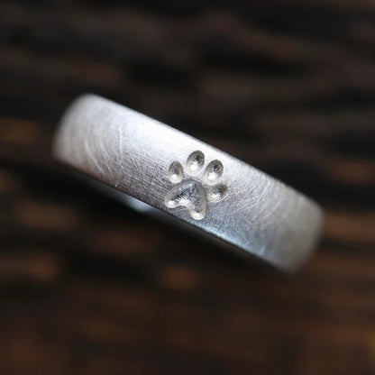 Malens —  Silver Paw Print Ring