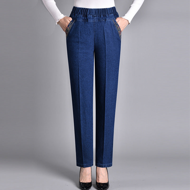 Dena — Women's Wide-Leg Elastic Waist Jeans
