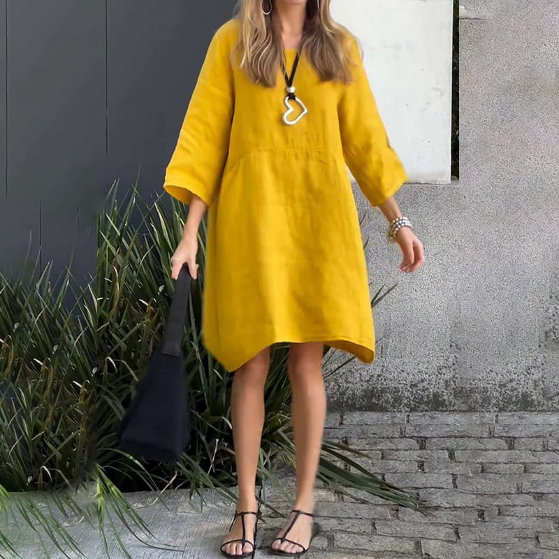 Flowing Midi Dress - Soft Draped Elegance