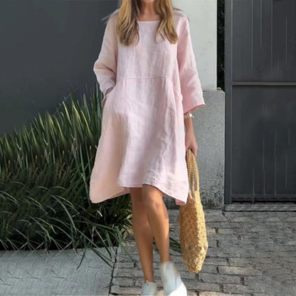 Flowing Midi Dress - Soft Draped Elegance