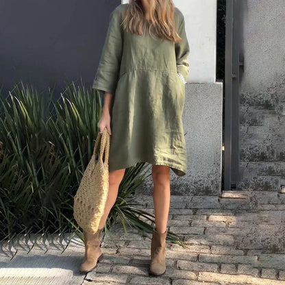 Flowing Midi Dress - Soft Draped Elegance