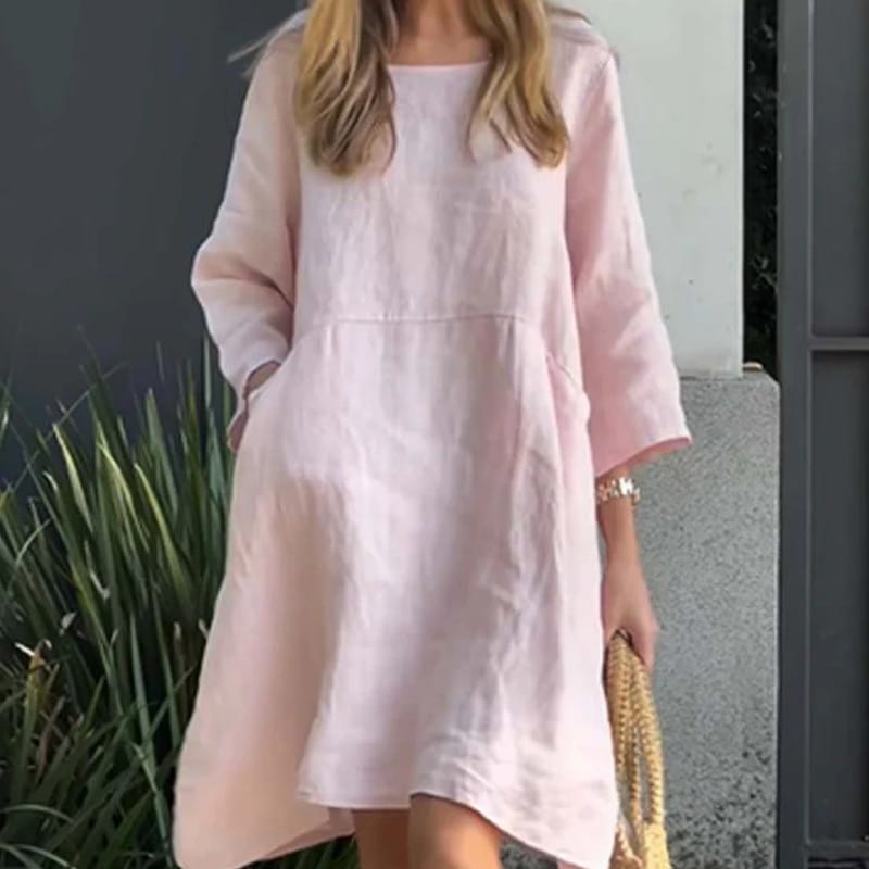 Flowing Midi Dress - Soft Draped Elegance