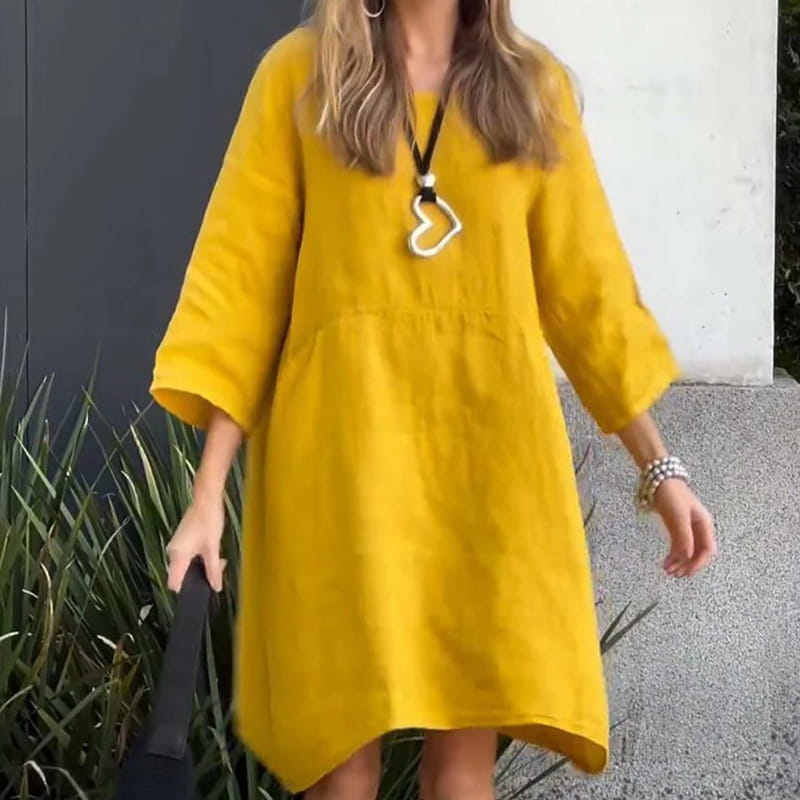 Flowing Midi Dress - Soft Draped Elegance