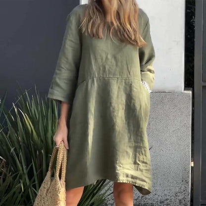 Flowing Midi Dress - Soft Draped Elegance