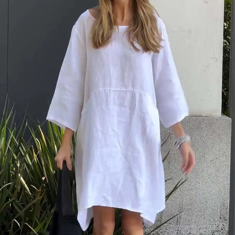 Flowing Midi Dress - Soft Draped Elegance
