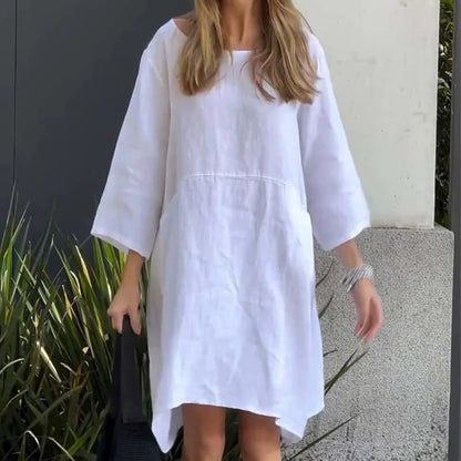 Flowing Midi Dress - Soft Draped Elegance