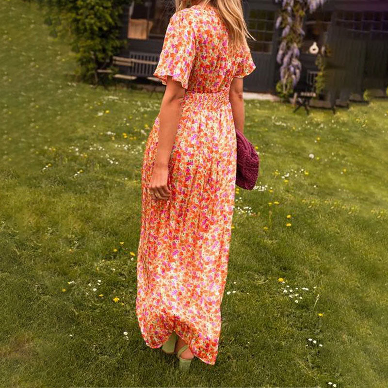 Florèn  —  Vintage Floral A-Line Midi Dress