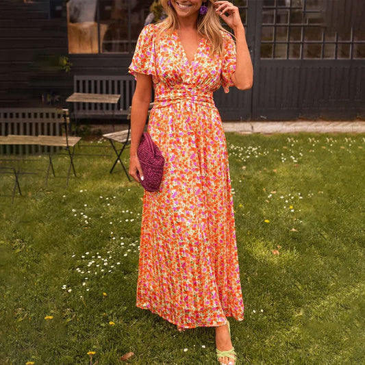 Florèn  —  Vintage Floral A-Line Midi Dress