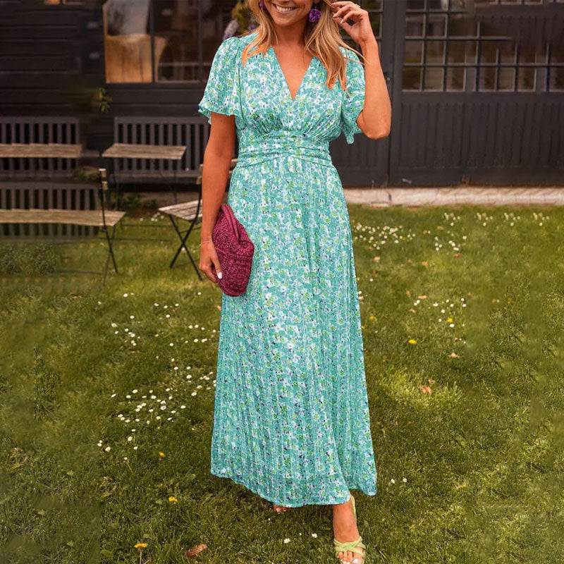 Florèn  —  Vintage Floral A-Line Midi Dress
