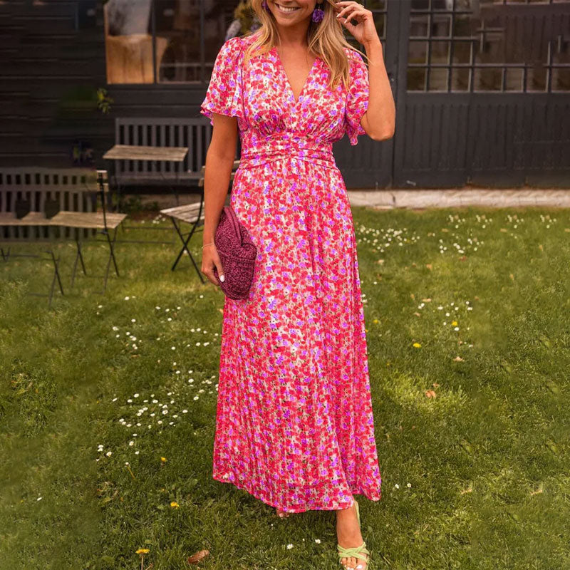 Florèn  —  Vintage Floral A-Line Midi Dress