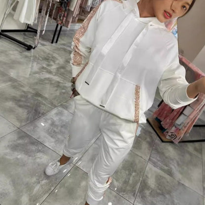 2-Piece Women's Hoodie Set with Drawstring & Pants