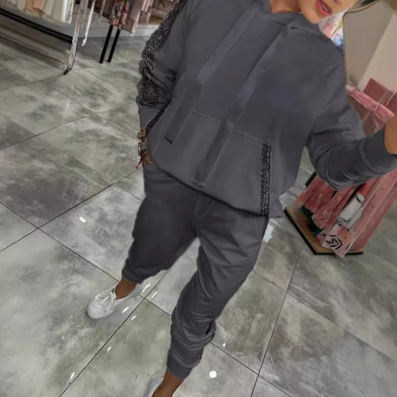 2-Piece Women's Hoodie Set with Drawstring & Pants