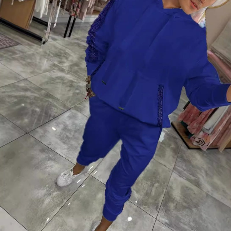2-Piece Women's Hoodie Set with Drawstring & Pants