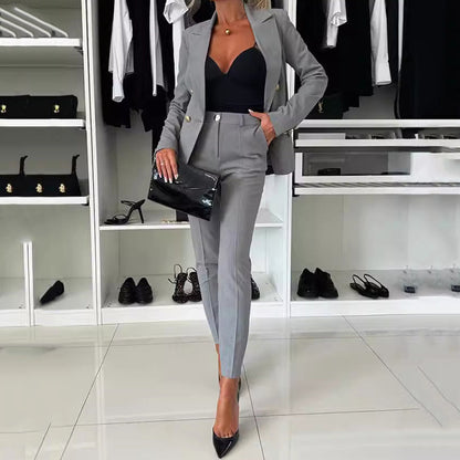 Dènve — Double-Breasted Blazer & Trouser Set