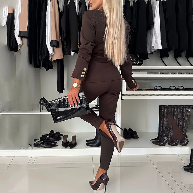 Dènve — Double-Breasted Blazer & Trouser Set
