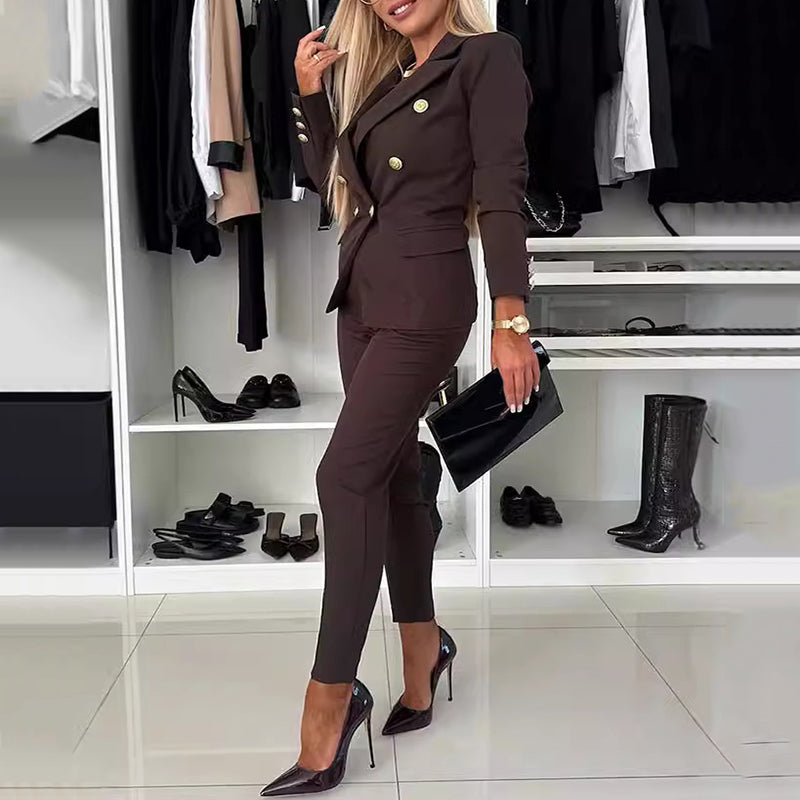 Dènve — Double-Breasted Blazer & Trouser Set