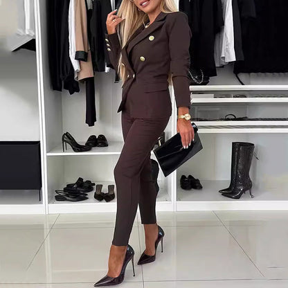 Dènve — Double-Breasted Blazer & Trouser Set