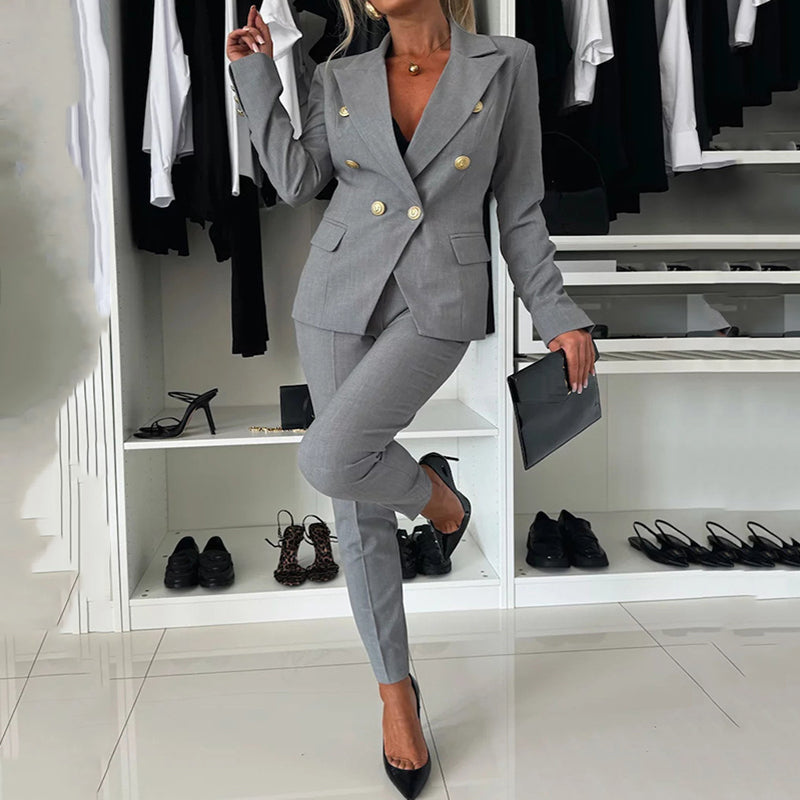 Dènve — Double-Breasted Blazer & Trouser Set
