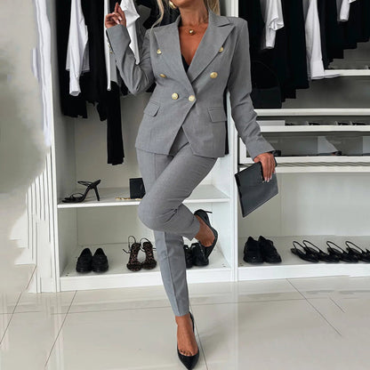 Dènve — Double-Breasted Blazer & Trouser Set