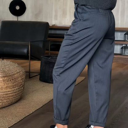 Casual High-Waisted Straight Suit Pants for Women