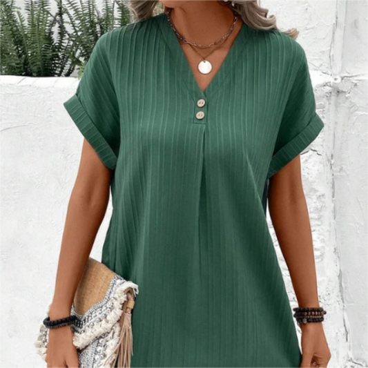 Aurè  —  V-Neck Short Sleeve Dress