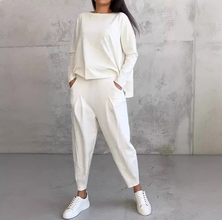 Vellorine — Long-Sleeved Crew Neck Top & Trousers Set