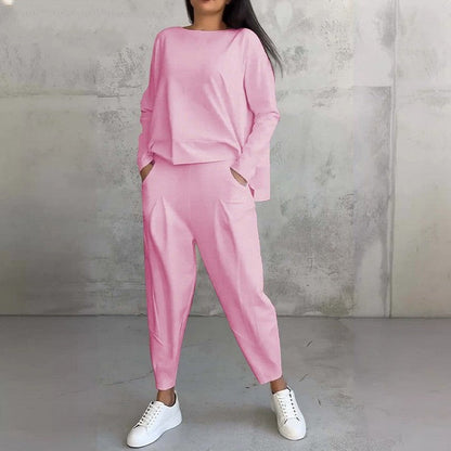 Vellorine — Long-Sleeved Crew Neck Top & Trousers Set