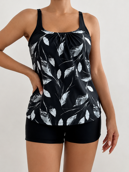 Marbella — Printed Tankini with Tummy-Control Shorts