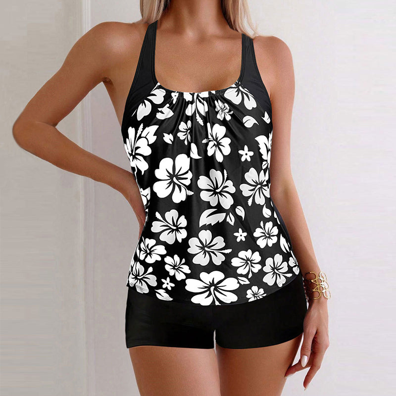 Marbella — Printed Tankini with Tummy-Control Shorts
