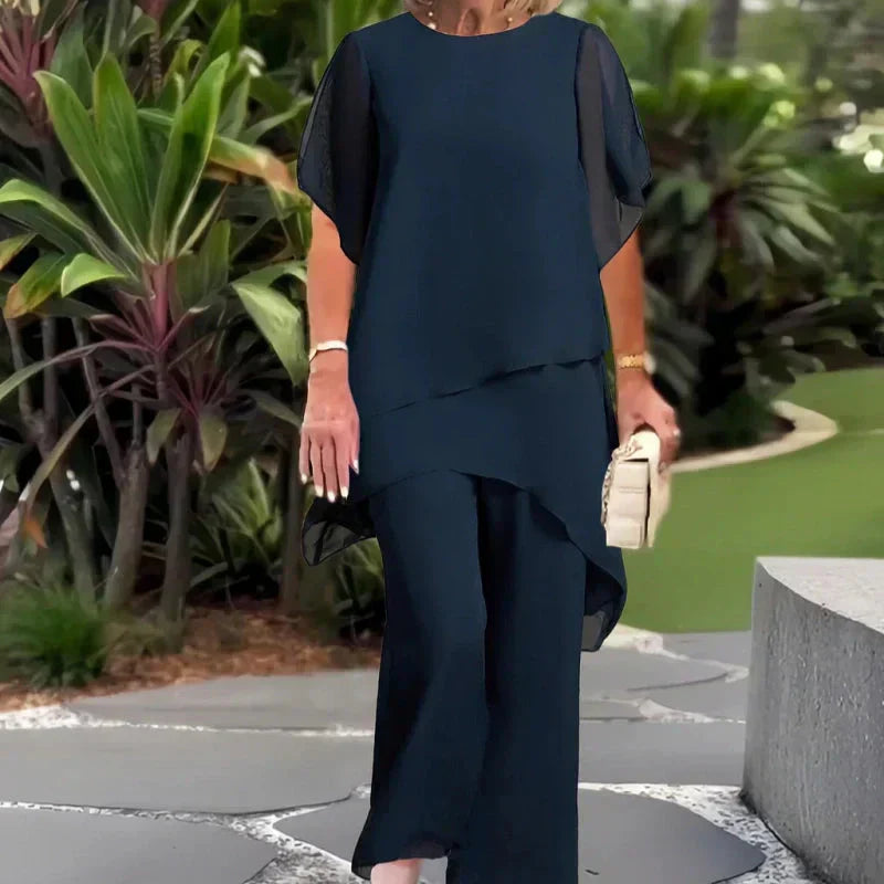 Ashley — Women's Irregular Hem Two-Piece Casual Set