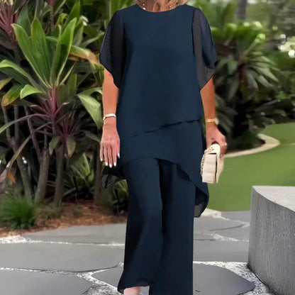 Ashley — Women's Irregular Hem Two-Piece Casual Set