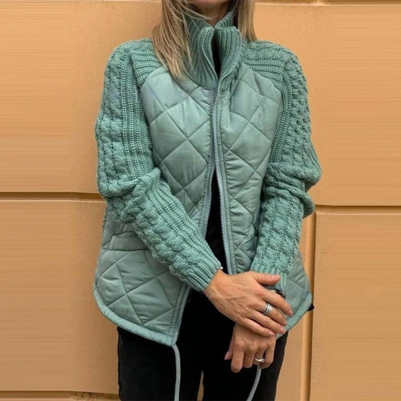 Marolina — Knit Patchwork Puffer Jacket