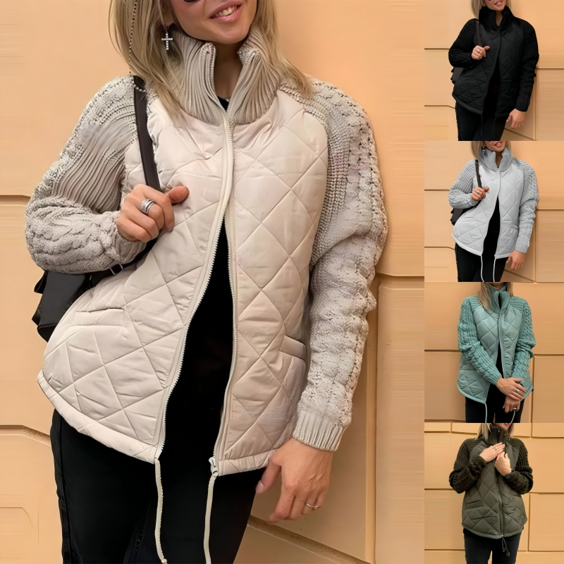 Marolina — Knit Patchwork Puffer Jacket