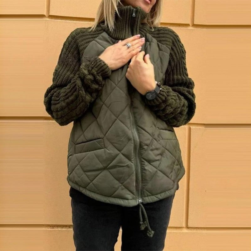 Marolina — Knit Patchwork Puffer Jacket