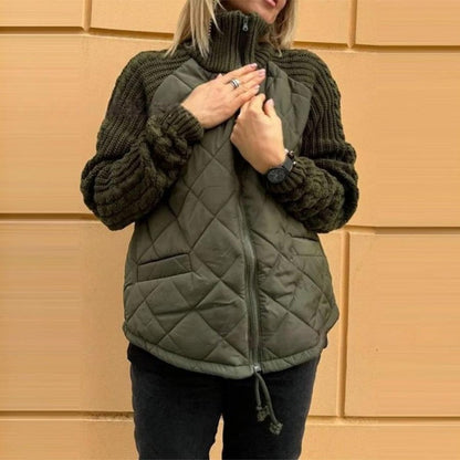 Marolina — Knit Patchwork Puffer Jacket
