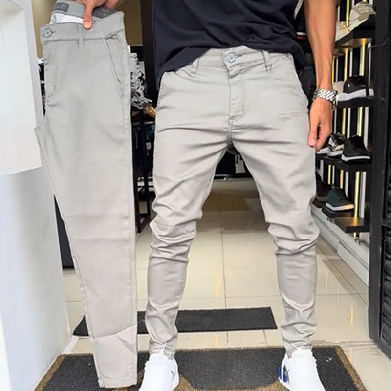 Men's Slim-Fit Casual Plain Trousers - Stylish Comfortable Trousers