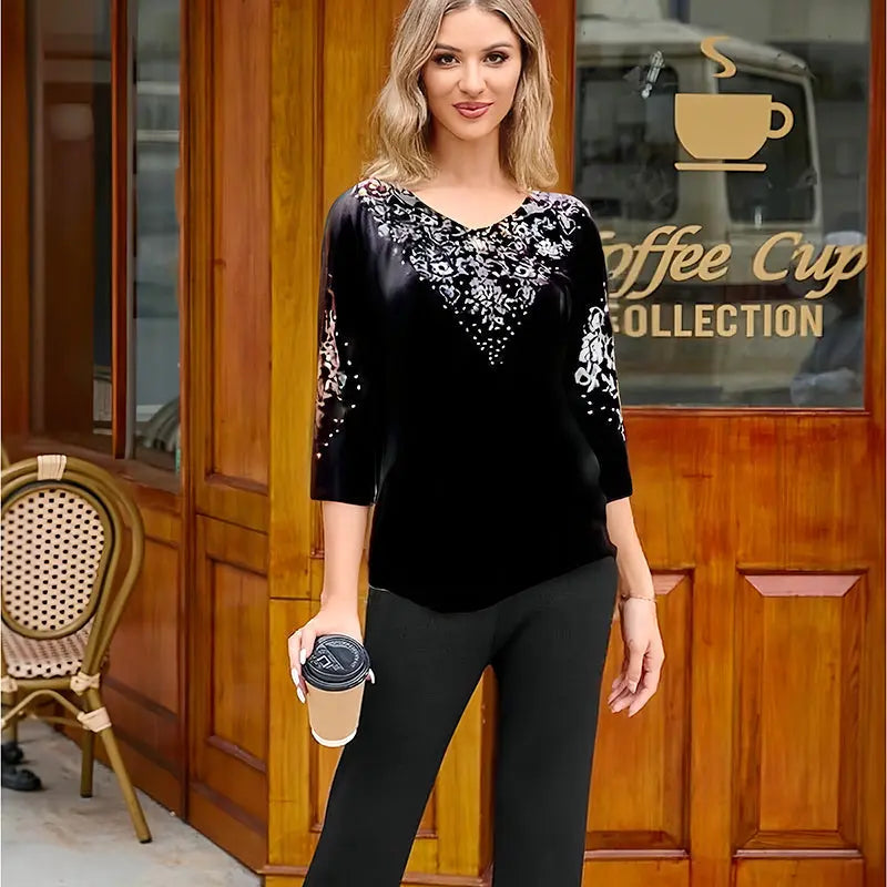 Serenna — Velvet Rhinestone Two-Piece Set