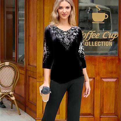 Serenna — Velvet Rhinestone Two-Piece Set