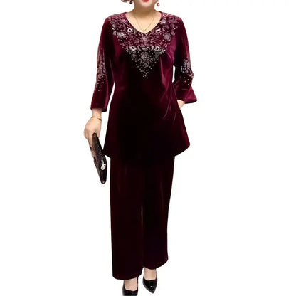 Serenna — Velvet Rhinestone Two-Piece Set
