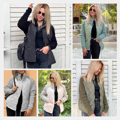 Marolina — Knit Patchwork Puffer Jacket