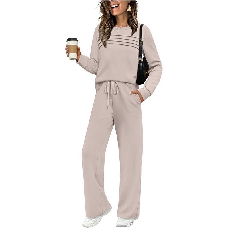 Softené — Crew-Neck Top & Drawstring Trouser